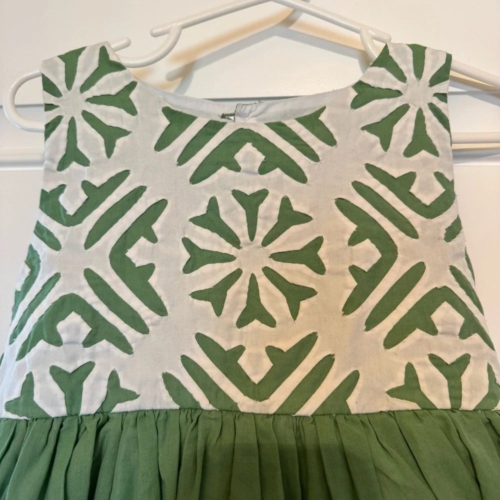 WELL DRESSED WOLF Homespun Holiday Snowflake Green White Dress w Jacket Girls 2T